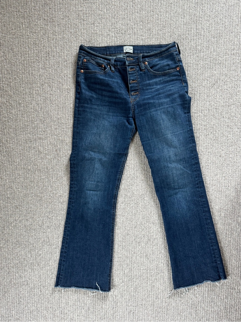 J Crew Billie Demi Denim Boot Crop Classic Dark Blue Women's Jeans